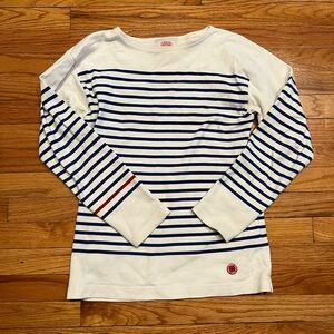 Unique MoMA x Armour Lux Classic French Striped Shirt in Blue and White